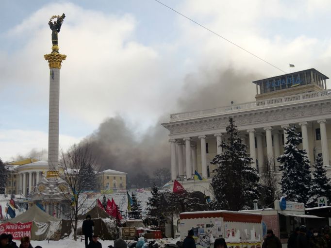 plaza de Kiev destrozada